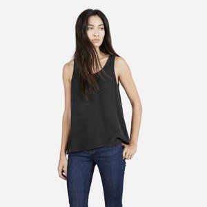 Everlane black washed silk classic tank top